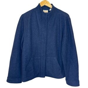 Chicos WoolSnap button Up jacket in blue  Size 2